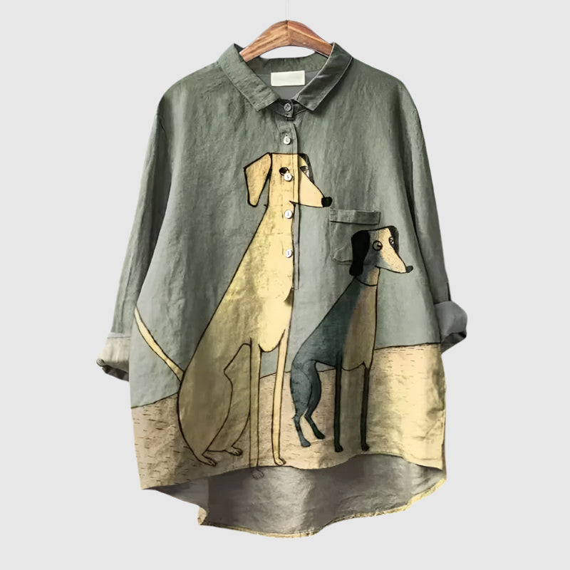 Heritage Pup Blouse – Green| Oslo Éclat™