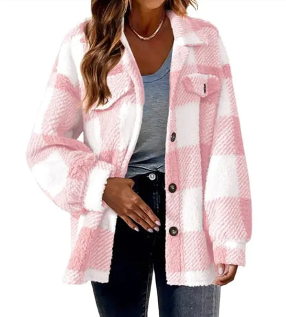 Oslo Eclat Plush Button Coat - Women's Luxury Winter Jacket