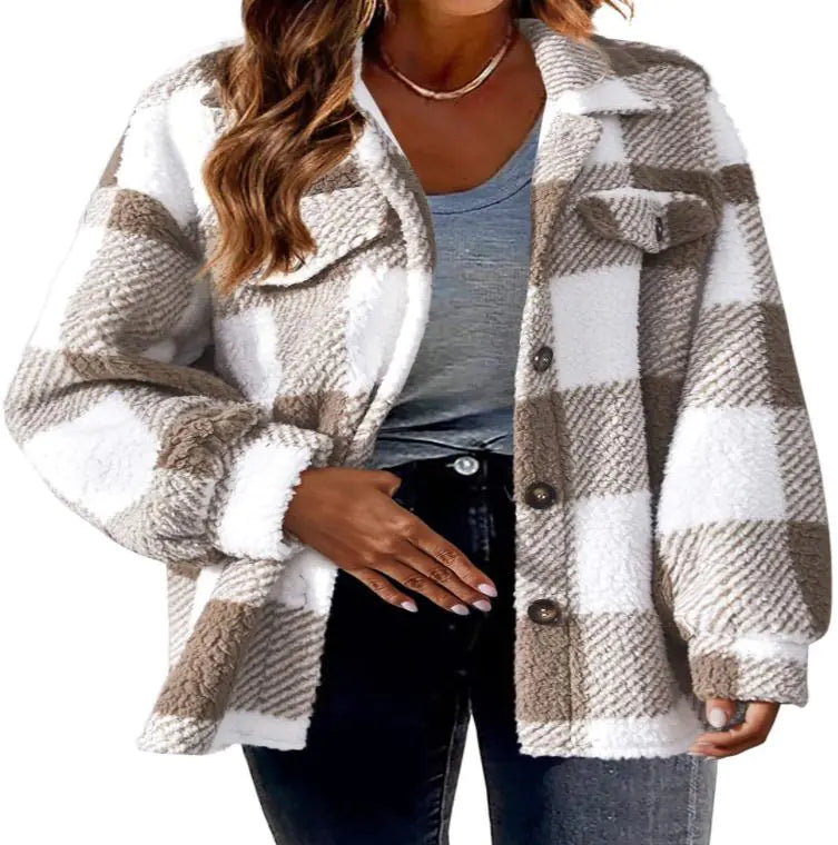 Oslo Eclat Plush Button Coat - Women's Luxury Winter Jacket
