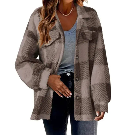 Oslo Eclat Plush Button Coat - Women's Luxury Winter Jacket