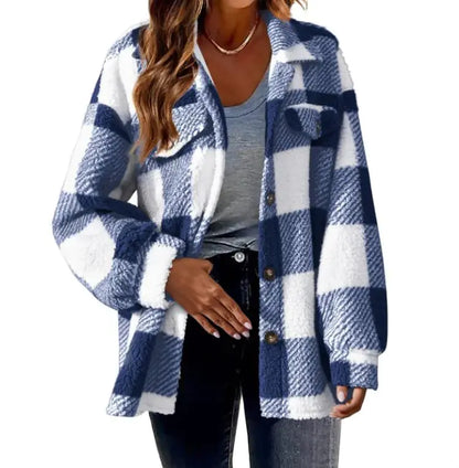 Oslo Eclat Plush Button Coat - Women's Luxury Winter Jacket